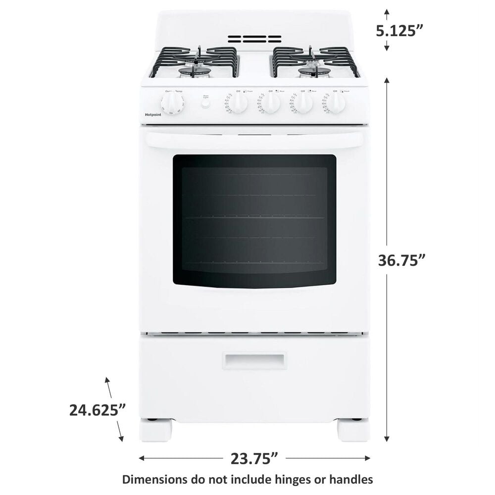 Hotpoint 24&quot; Front-Control Gas Range in White, , large