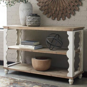 Signature Design by Ashley Alwyndale Console Table in Antique White and Brown, , large