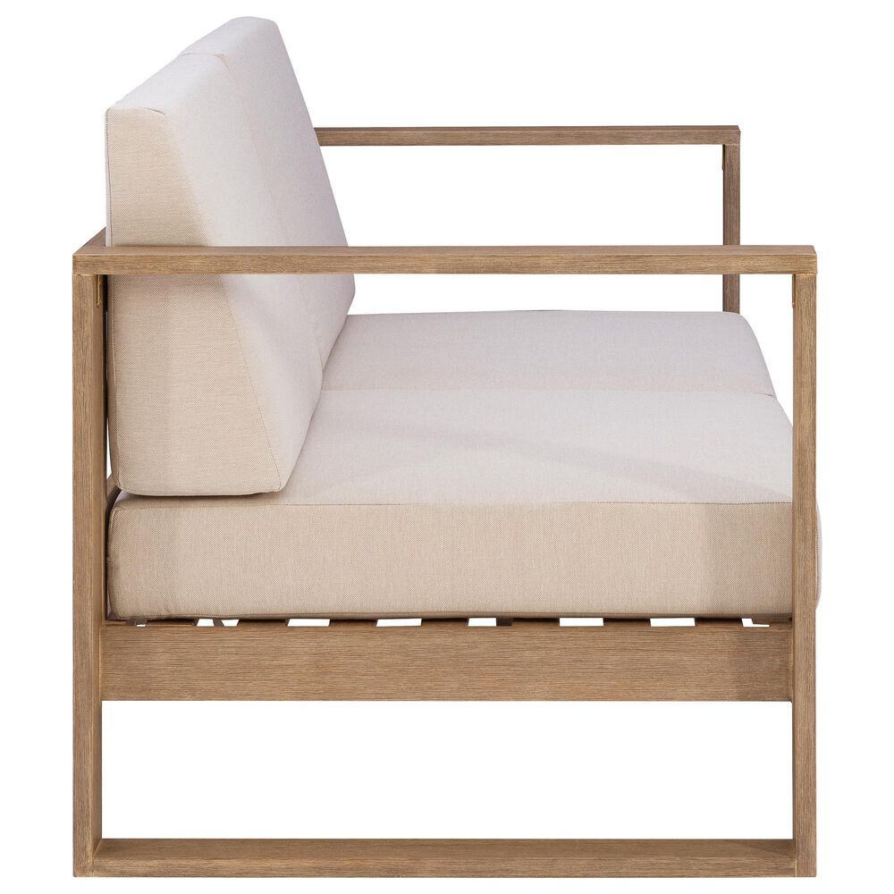 Linon Home Decor Silas 2-Seater Outdoor Sofa with Beige Cushions in Natural, , large