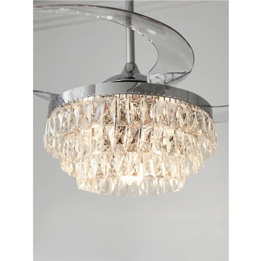 Beacon Lighting Veil 48&quot; Ceiling Fan with Clear Blades in Chrome, , large