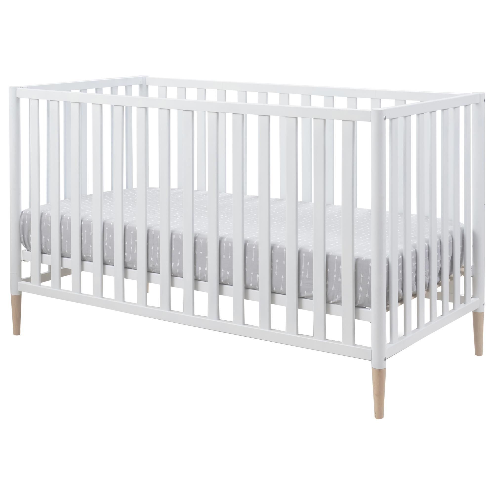 Sorelle Mia 3 In 1 Convertible Crib with Toddler Rail in White and Natural NFM