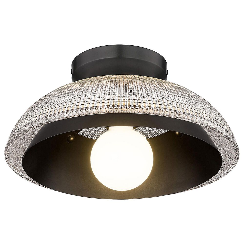 Golden Lighting Crawford 1-Light Flush Mount in Matte Black, , large
