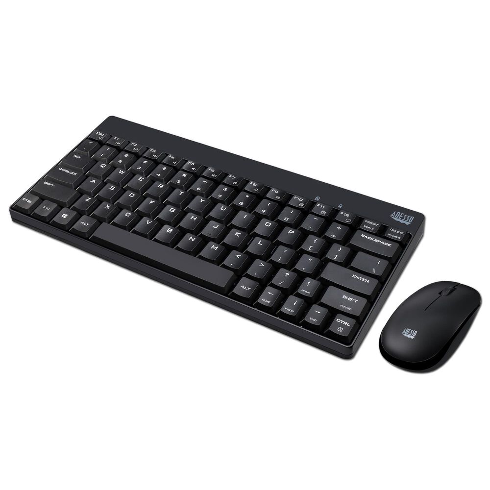 Adesso Wireless Mini Keyboard and Mouse Combo in Black, , large