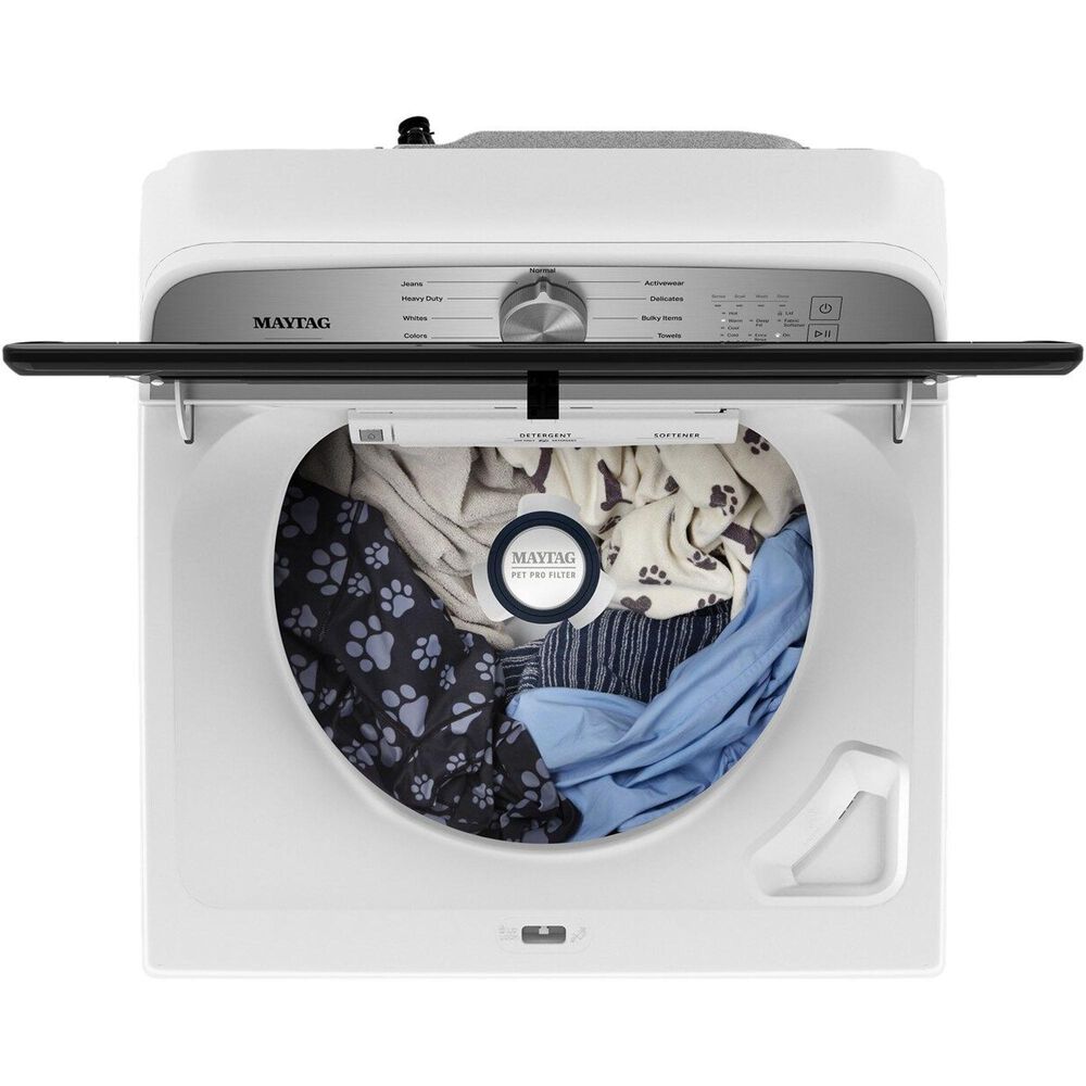 Maytag Pet Pro Top Load Washer and Electric Dryer Laundry Pair in White , , large