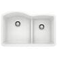 Blanco Diamond 32" 1-3/4 Double Bowl Kitchen Sink with Low Divide in White, , large