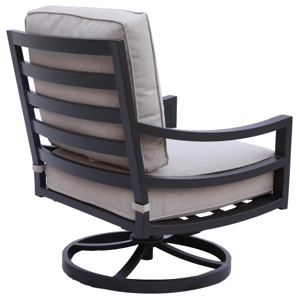 GatherCraft Hudson Patio Club Swivel Chair with Cushion in Mystic Sahara, , large