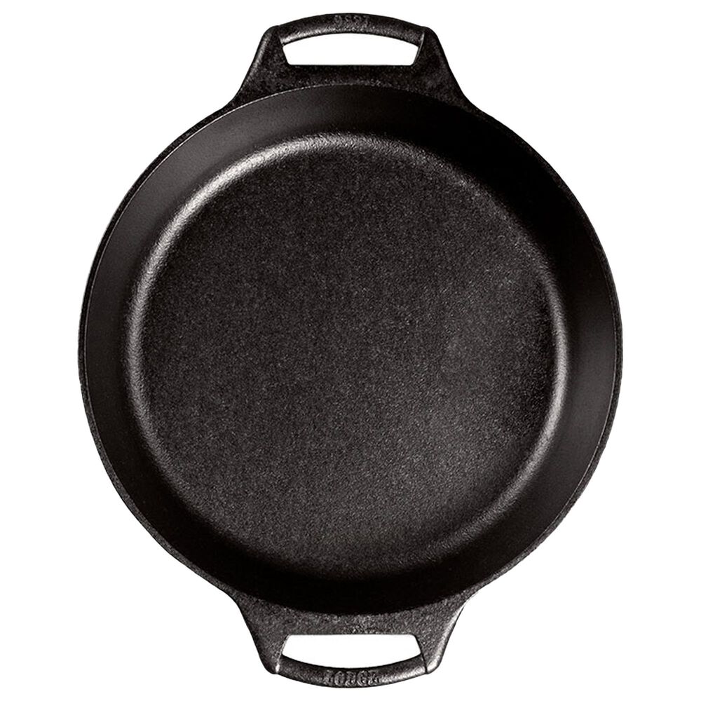 Lodge Seasoned Cast Iron Baker&#39;s Skillet in Black, , large