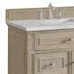 James Martin Vanities Lorelai 36" Single Vanity in Whitewashed Oak with 3cm Victorian Silver Quartz Top, , large