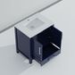 Lexora Home Jacques 30" Single Bathroom Vanity in Navy Blue with 2 cm White Quartz Top and Rectangular Sink, , large