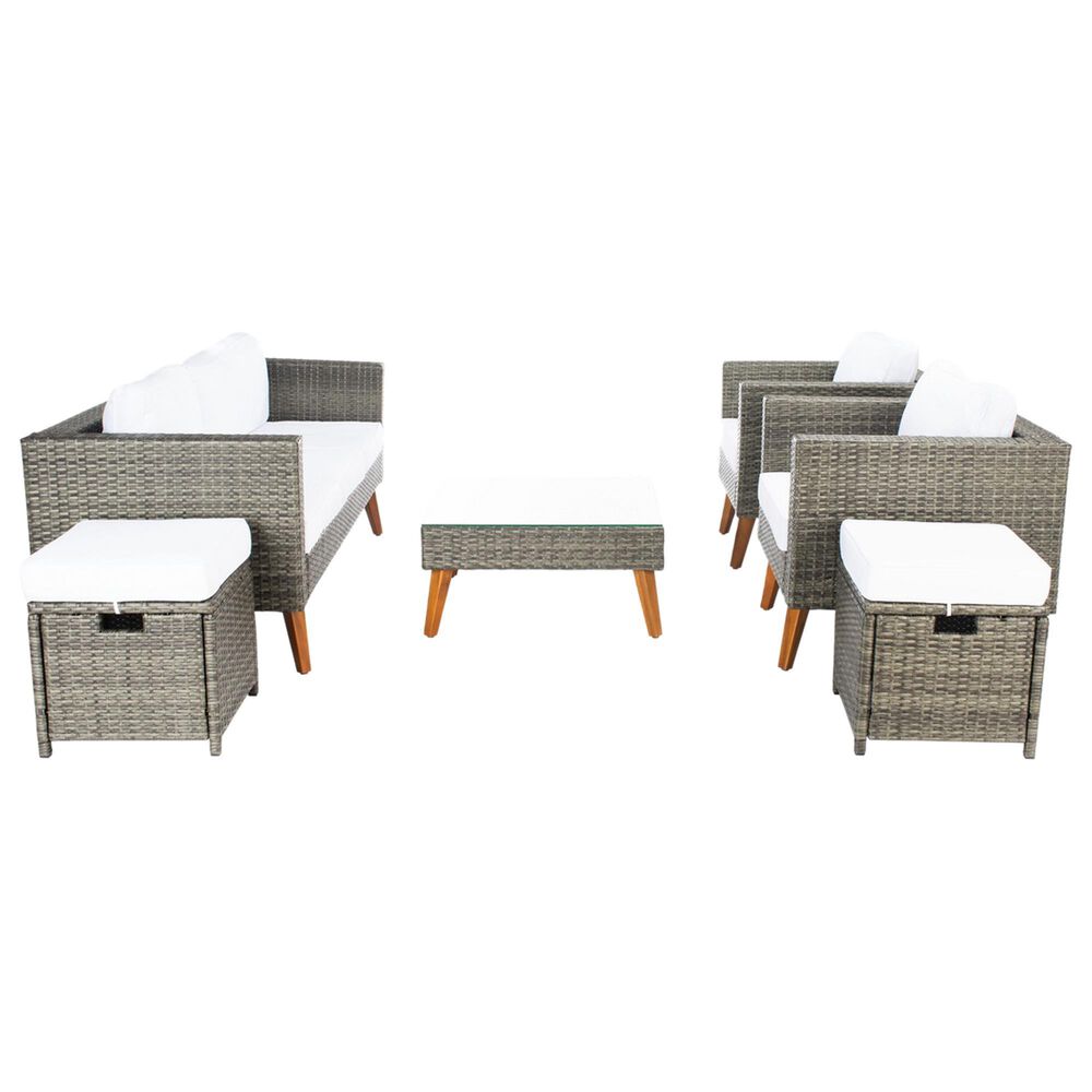 Safavieh Montclair 6-Piece Patio Living Set in Gray Brown, , large