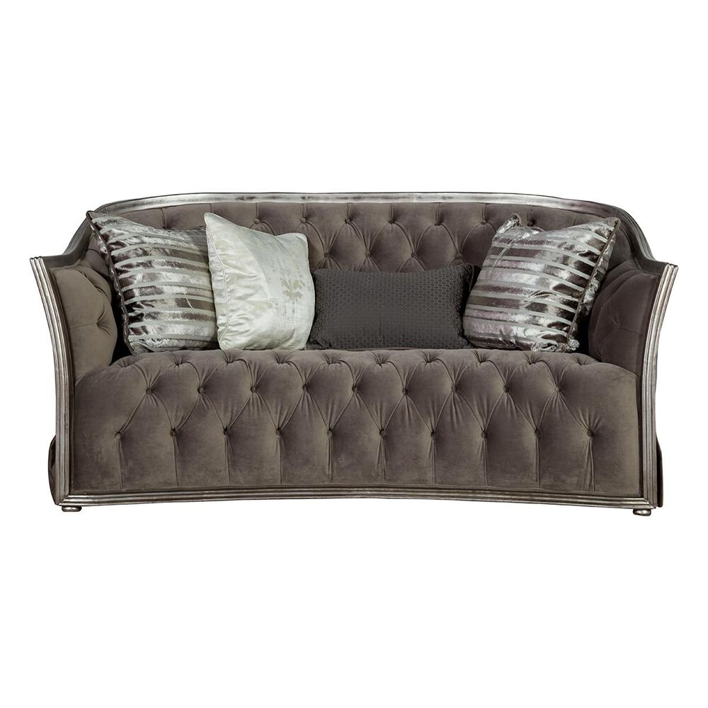 Aria Designs Loveseat in Gray Velvet, , large