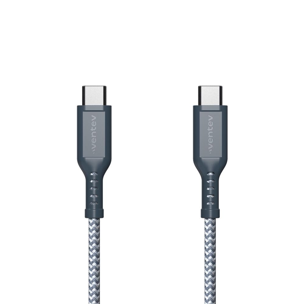 Ventev High Speed Usb C To Usb C Braided Cable With 2x The Copper For Faster Charging 6ft - Gray, , large