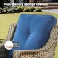 HOMLUX 5-Piece Outdoor Conversation Set with Solar Lighting Table in Navy Blue, , large