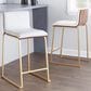Lumisource Mason 26" Counter Stool with White Cushion in Gold and Walnut (Set of 2), , large