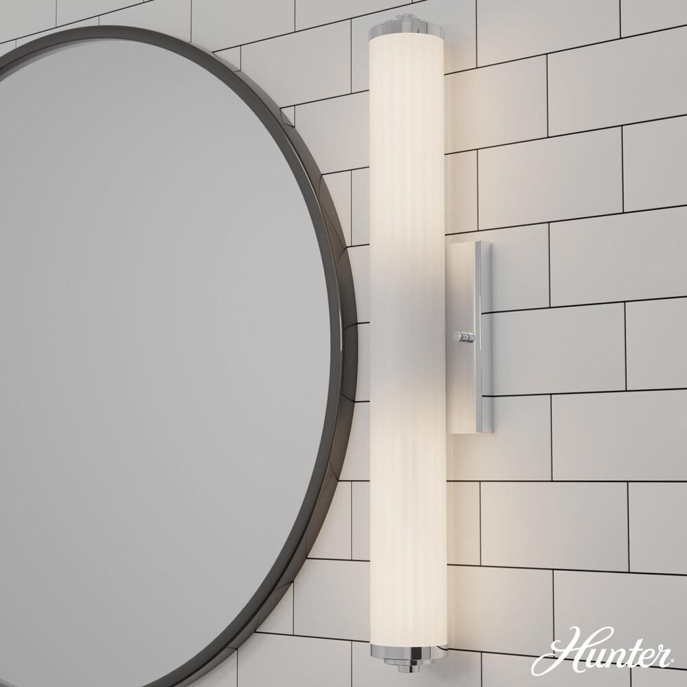 Hunter Holly Grove 24&quot; 2-Light Vanity with Cased White Shade in Chrome, , large