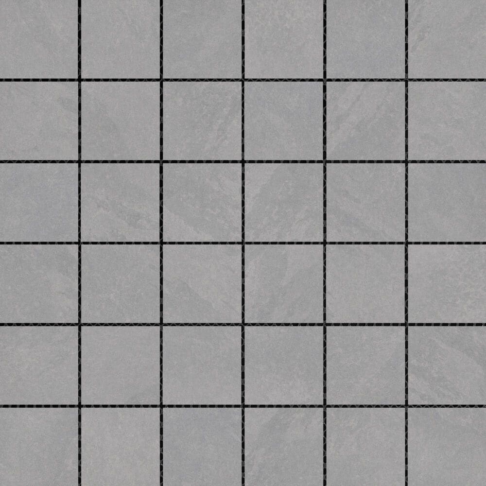 Emser Brook II Silver 12" x 12" Ceramic Mosaic Tile, , large