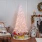 The Gerson Company 7.5" Pre-Lit Tinsel Artificial Christmas Tree in White, , large