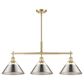 Golden Lighting Orwell 3-Light Linear Pendant with Pewter Shade in Brushed Champagne Bronze, , large