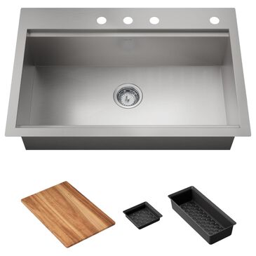 Kohler Lyric 33" Undermount Single-Bowl Kitchen Sink in Stainless Steel, , large