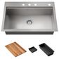 Kohler Lyric 33" Undermount Single-Bowl Kitchen Sink in Stainless Steel, , large