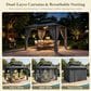 HOMLUX 10" x 12" Patio Hardtop Gazebo with Aluminum Posts in Dark Gray, , large
