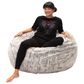 Jaxx Saxx 4" Round Bean Bag in Silver Fox, , large