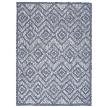 Nourison Versatile 7" x 10" Denim Blue Indoor/Outdoor Area Rug, , large