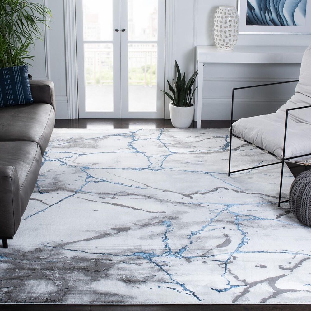 Safavieh Craft 9&#39; x 12&#39; Ivory Grey and Blue Area Rug, , large