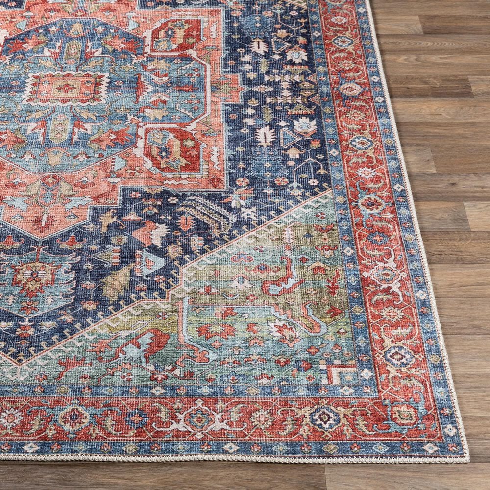 Surya Amelie AML-2311 6&#39;7&quot; x 9&#39;2&quot; Navy, Peach, Green, Coral, Beige and Blush Area Rug, , large