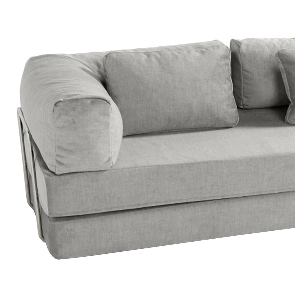 Jaxx Unsofa Stationary Sofa in Mouse Grey Velvet, , large