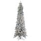 The Gerson Company 9" Pre-Lit Artificial Narrowed Flocked Pencil Pine with White Lights in Green, , large