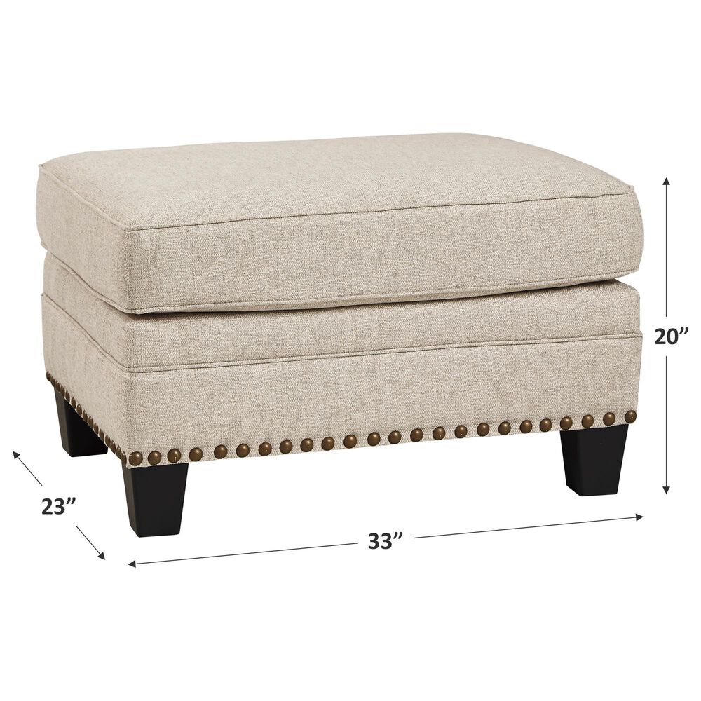 Ashley Claredon Ottoman in Linen, , large