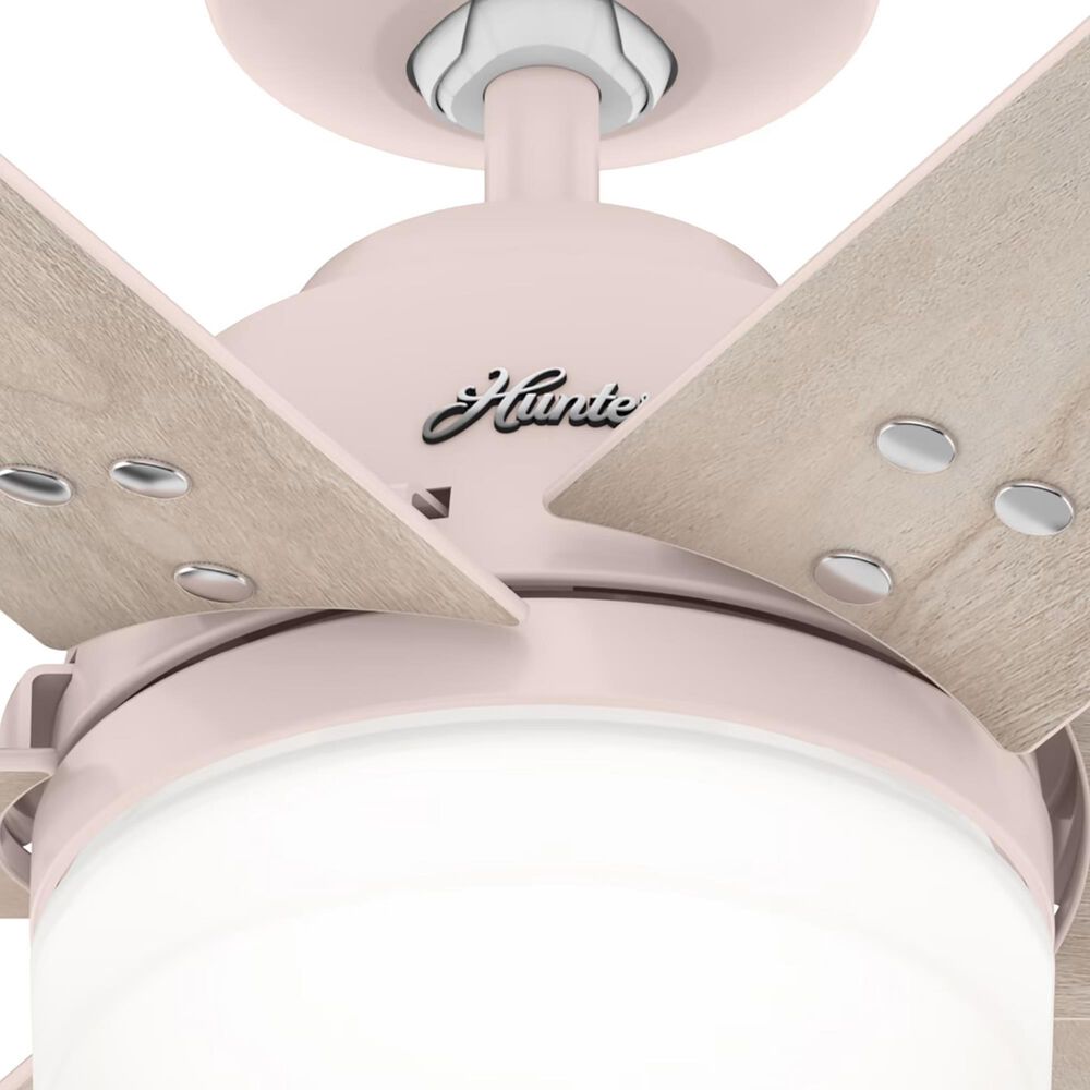 Hunter Pacer 44&quot; Ceiling Fan with LED Lights in Blush Pink, , large