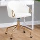 Lumisource Claire Task Chair with White Cushion in Gold, , large