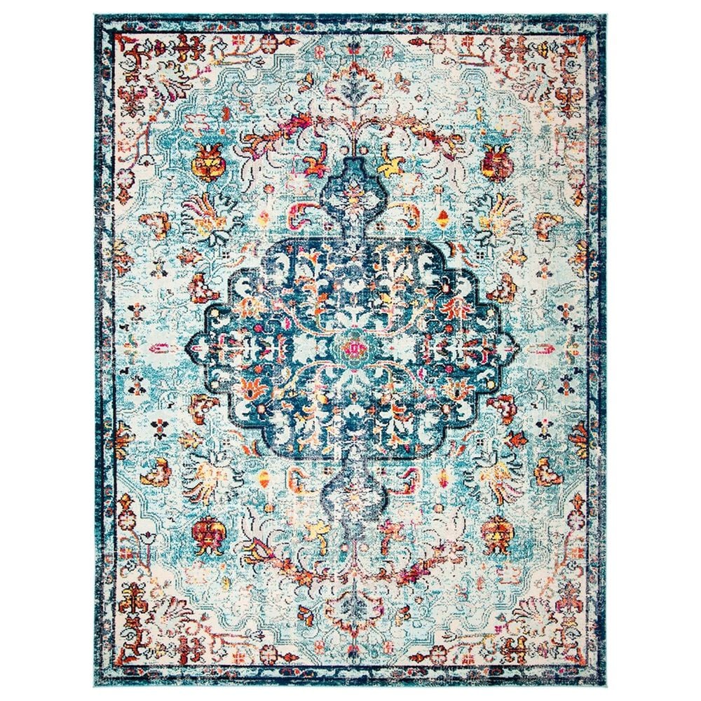 Safavieh Madison MAD447K 10" x 14" Navy and Light Blue Area Rug, , large