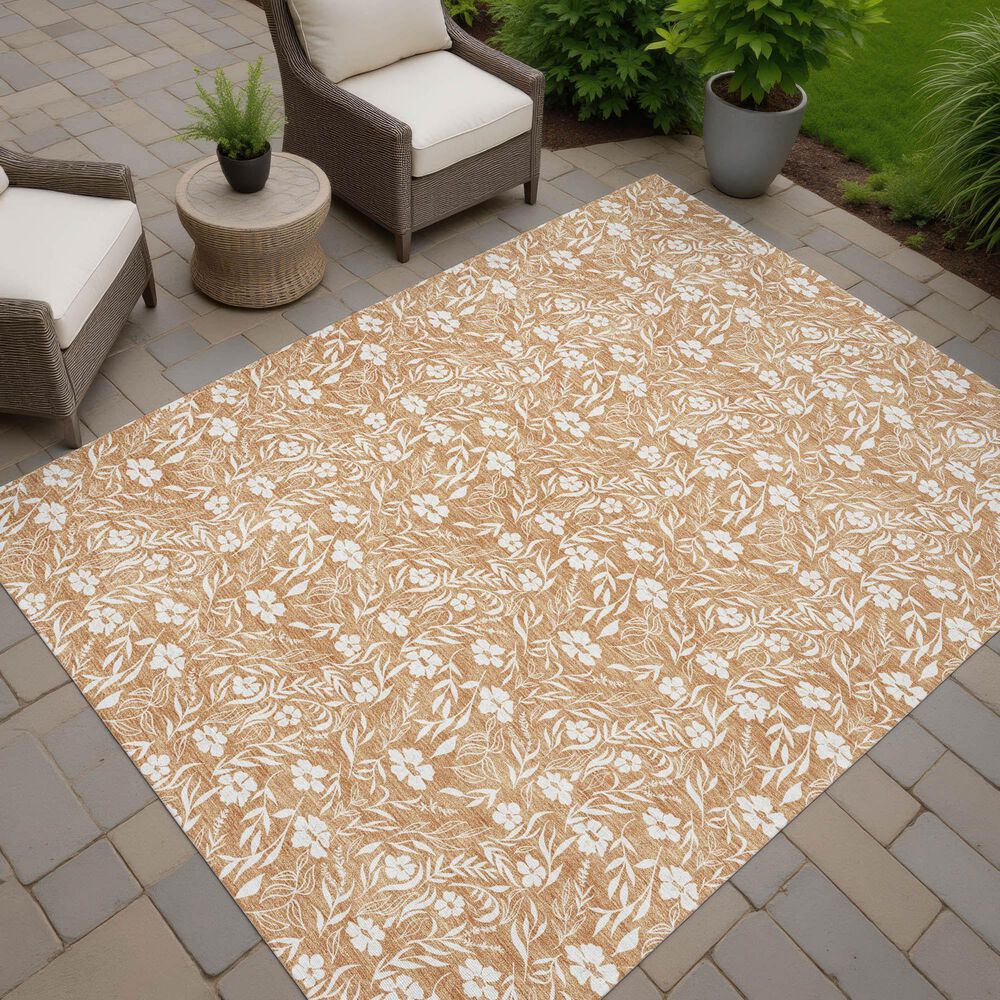 Dalyn Rug Company Soft Essentials Floral Copper 5' x 7'6" Indoor/Outdoor Area Rug, , large