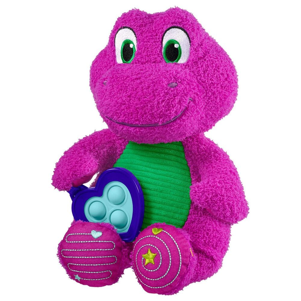 Fisher Price Sensory Barney Plush Toy with Fidget Activity, , large