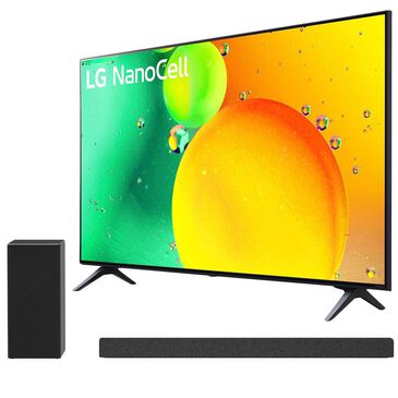 LG 75" Class NanoCell 75 Series 4K LED HDTV with HDR - Smart TV + 5.1 Channel High Res Audio Sound Bar with DTS Virtual:X in Black, , large
