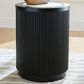 Ashley Grayman Round End Table in Matte Black, , large