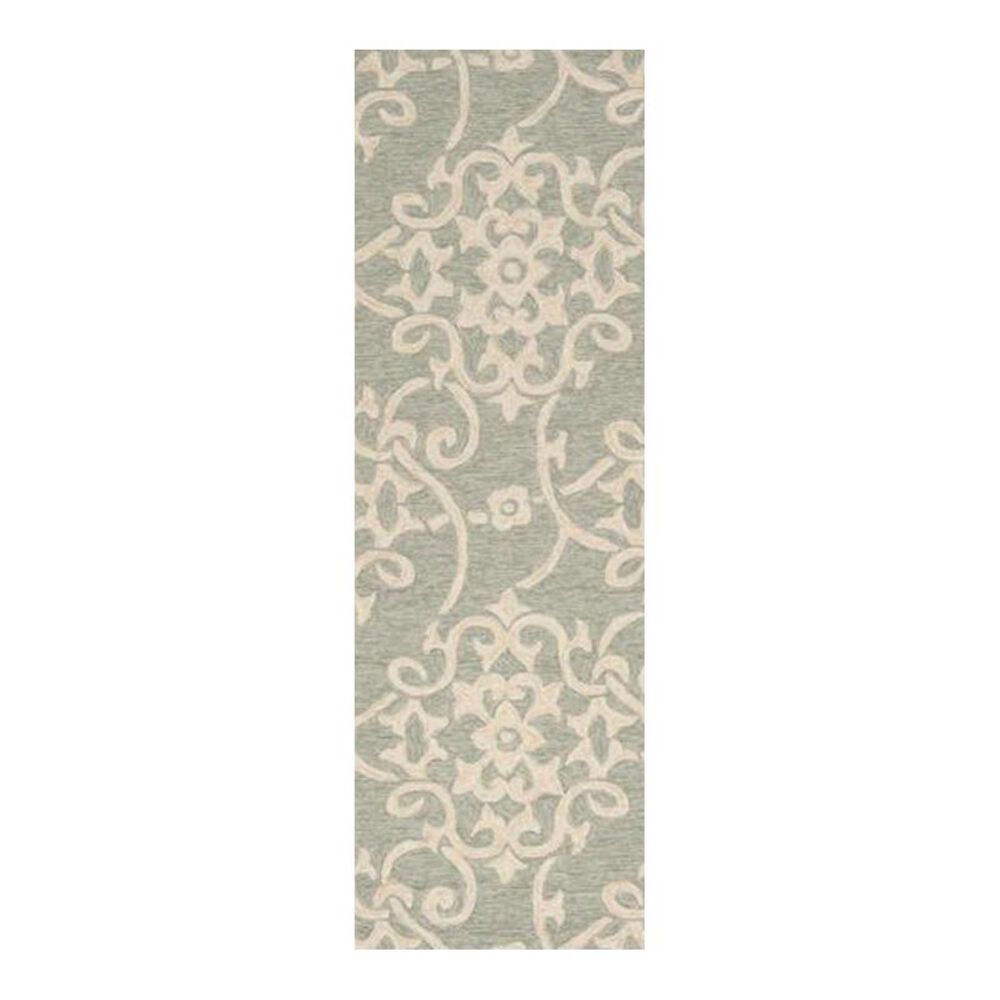 Surya Rain RAI-1103 2"6" x 8" Sea Foam/Emerald Runner, , large