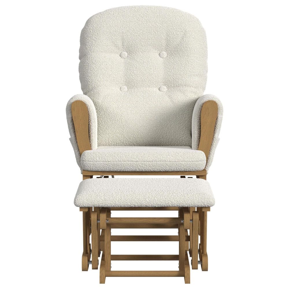 Eastern Shore Kennedy Rocker Glider Chair with Ottoman in Vanilla, , large