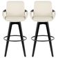 LumiSource Cosmo 30" Swivel Barstool with Cream Upholstery in Black (Set of 2), , large