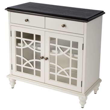 Butler Rene 2-Door Cabinet in White and Dark Brown, , large