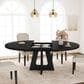 GARVEE 47" Round Dining Table with Extendable and Durable Metal Frame in Embossed Black - Table Only, , large