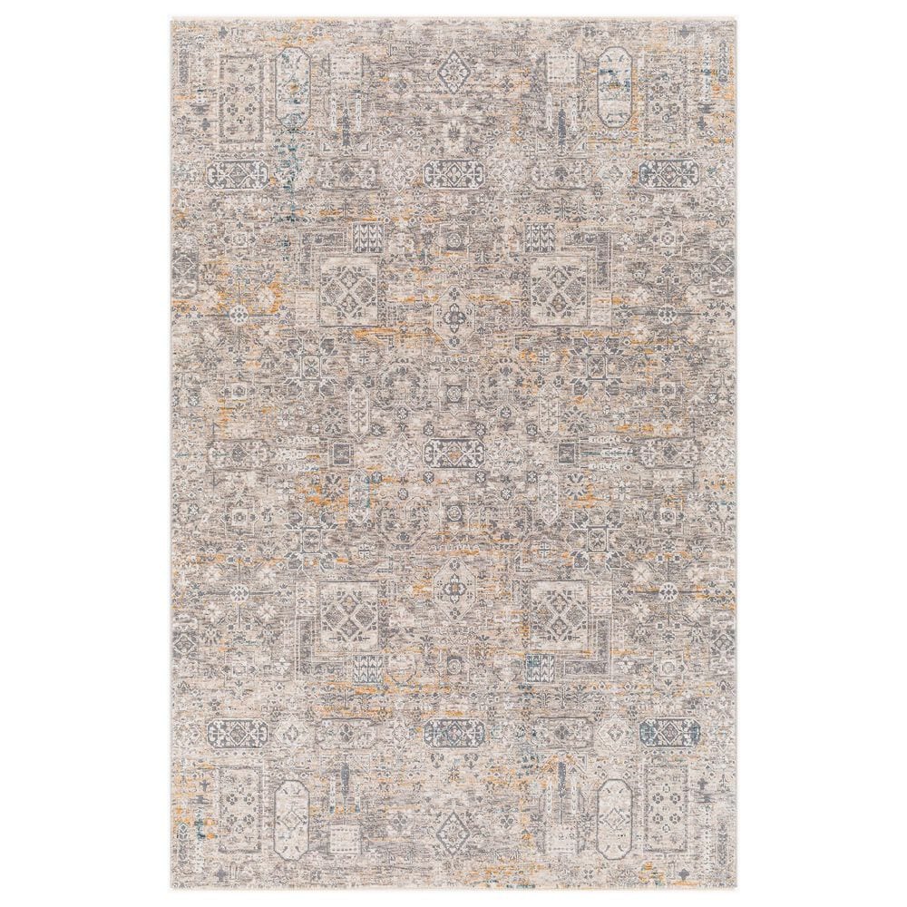 Surya Cardiff CDF-2310 Charcoal, Light Gray, Medium Gray, Camel and Blue 2' x 2'11" Area Rug, , large