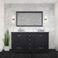 Lexora Home Dukes 60" Double Bathroom Vanity in Espresso with 2 cm White Quartz Top and Rectangular Sinks, , large