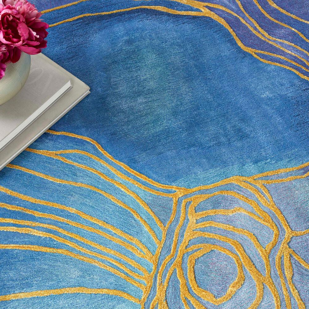 Nourison Prismatic 7&#39;9&quot; x 9&#39;9&quot; Blue Gold Area Rug, , large