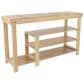 Timberlake Lavish Home 3 Tiers Bamboo Shoe Rack Bench in Bamboo, , large