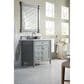 James Martin Brittany 36" Single Vanity in Urban Gray with 3 cm Arctic Fall Solid Surface Top, , large