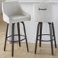LumiSource Hannah Swivel Bar Stool with Cream Fabric Upholstery in Walnut and Black (Set of 2), , large